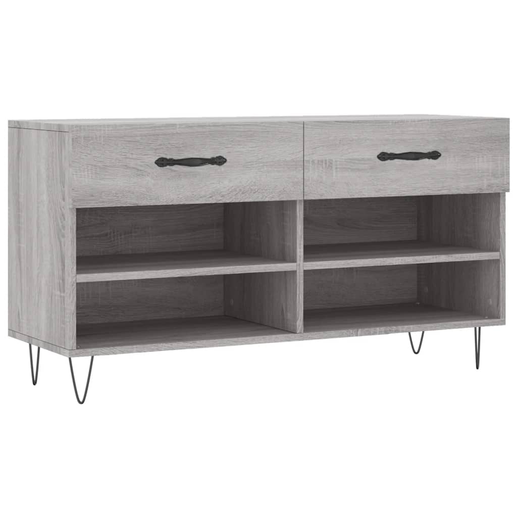 Shoe Bench Grey Sonoma 102x35x55 cm Engineered Wood