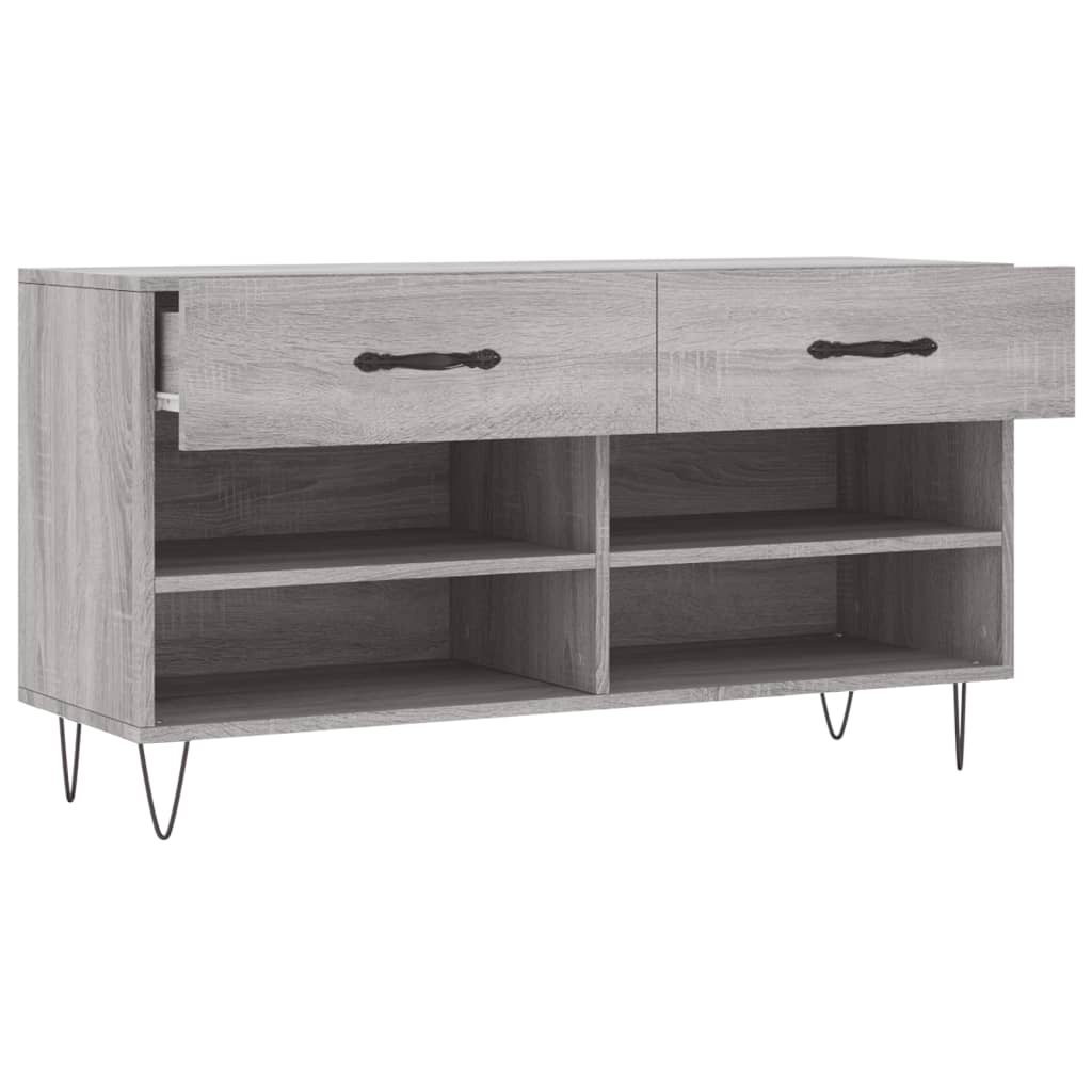Shoe Bench Grey Sonoma 102x35x55 cm Engineered Wood