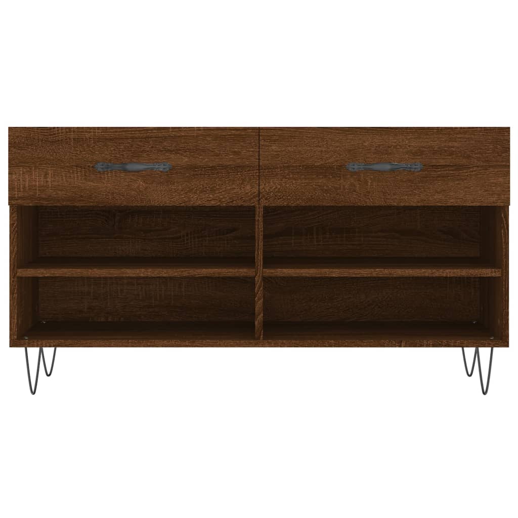 Shoe Bench Brown Oak 102x35x55 cm Engineered Wood