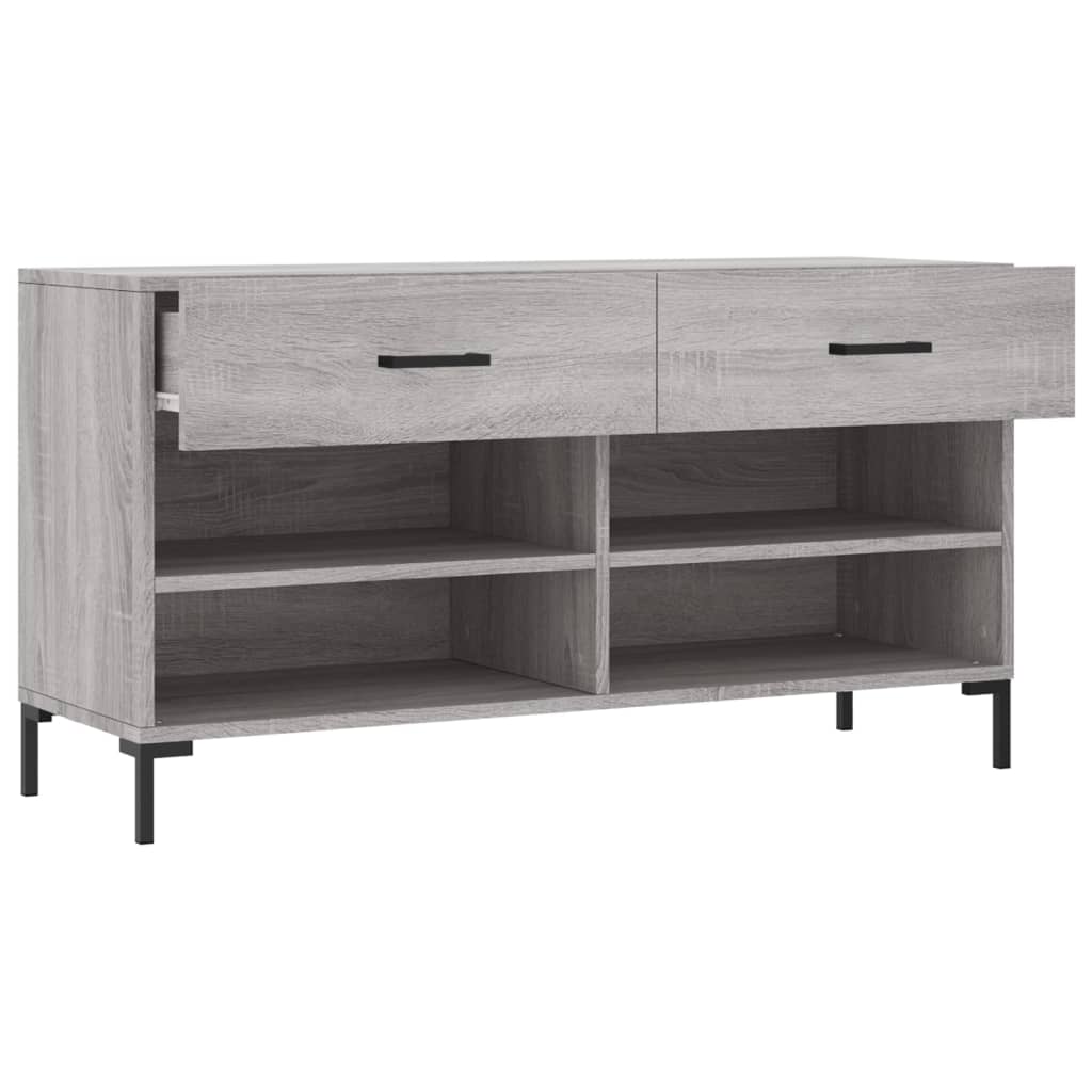 Shoe Bench Grey Sonoma 102x35x55 cm Engineered Wood