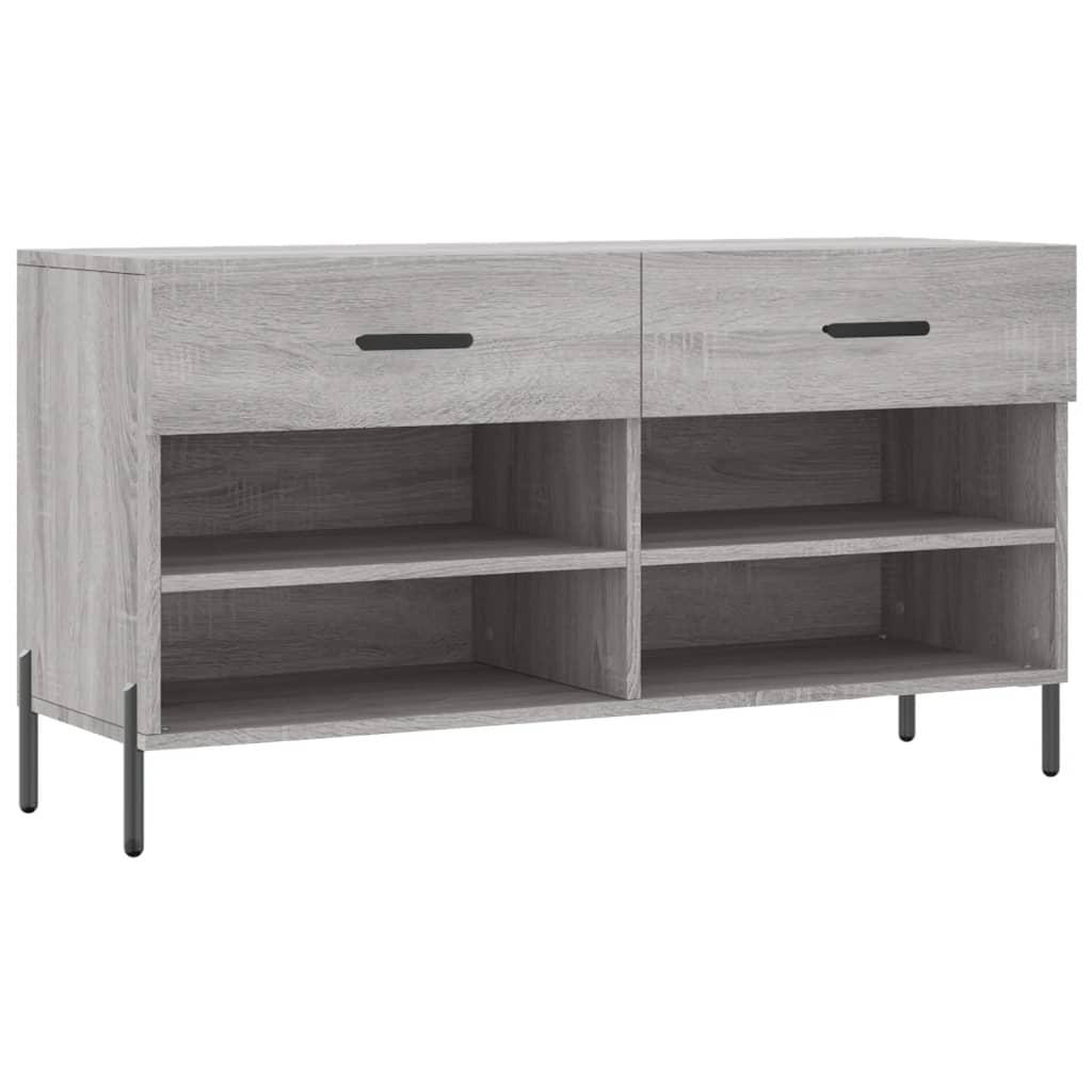 Shoe Bench Grey Sonoma 102x35x55 cm Engineered Wood