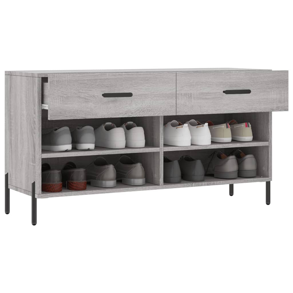 Shoe Bench Grey Sonoma 102x35x55 cm Engineered Wood