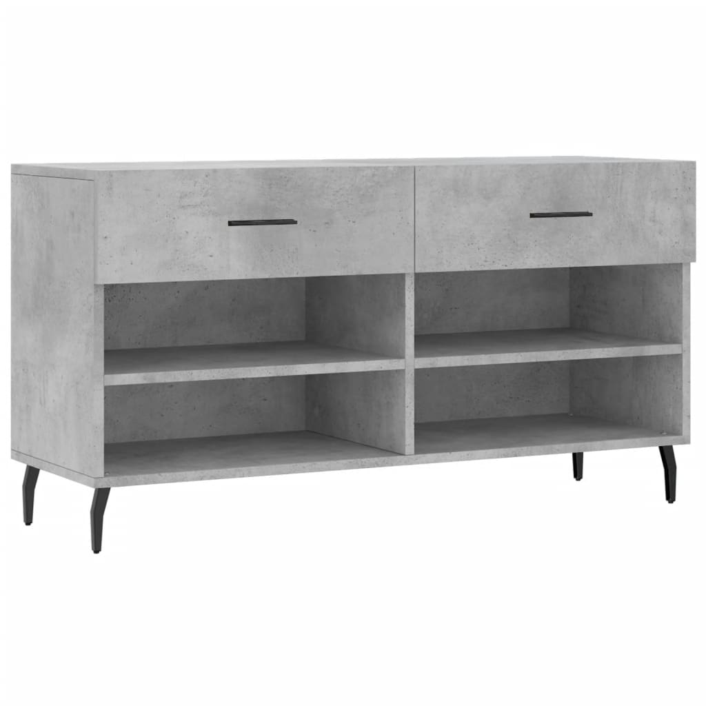 Shoe Bench Concrete Grey 102x35x55 cm Engineered Wood