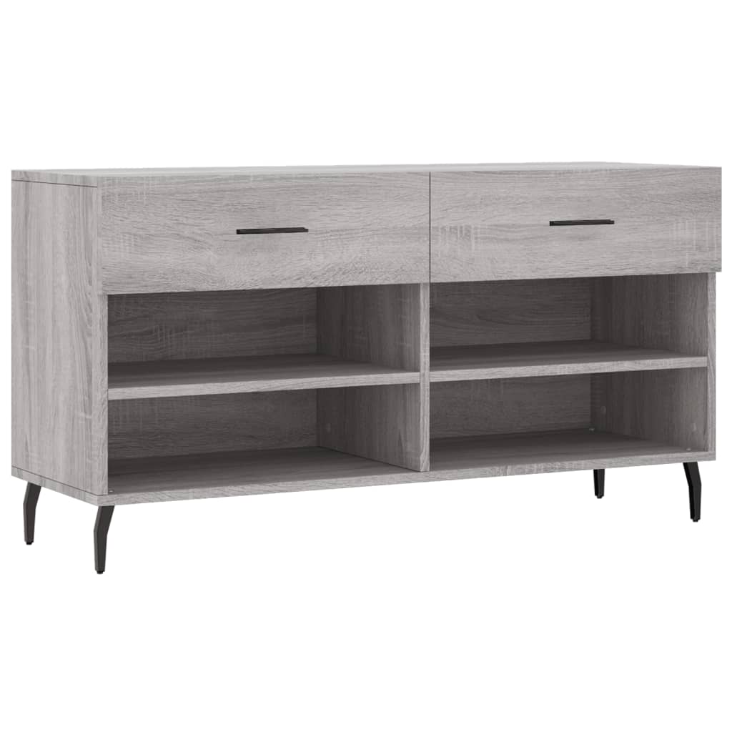 Shoe Bench Grey Sonoma 102x35x55 cm Engineered Wood