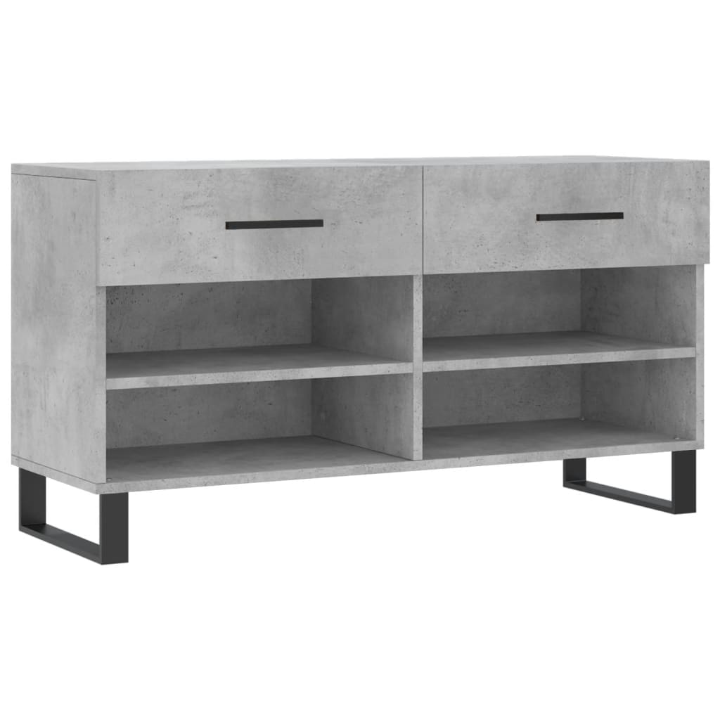 Shoe Bench Concrete Grey 102x35x55 cm Engineered Wood