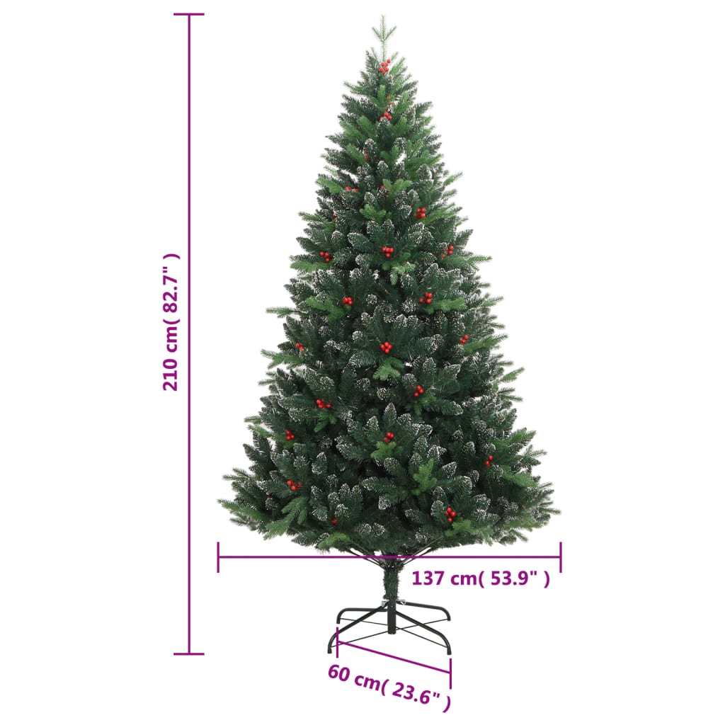 Artificial Hinged Christmas Tree Green PVC, PE, Metal Large