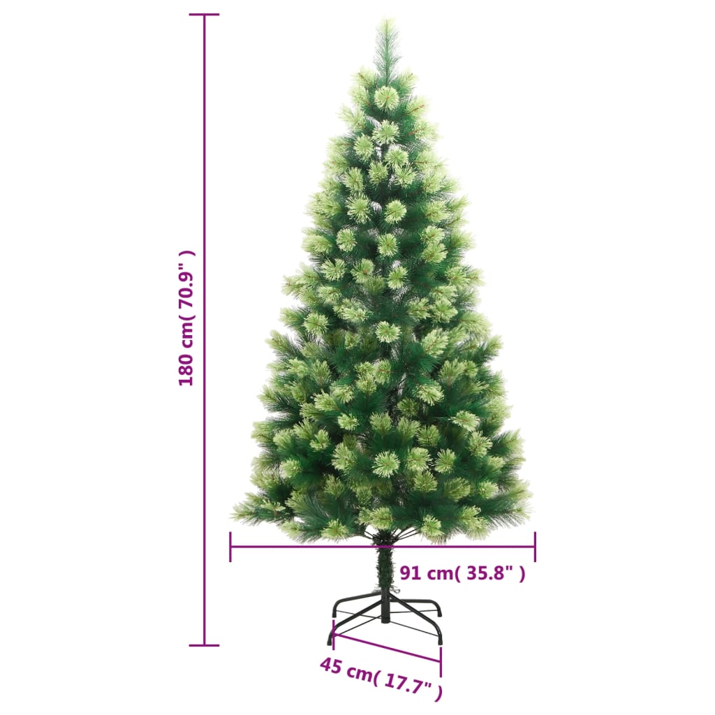 Artificial Hinged Christmas Tree Green PVC, Metal Large