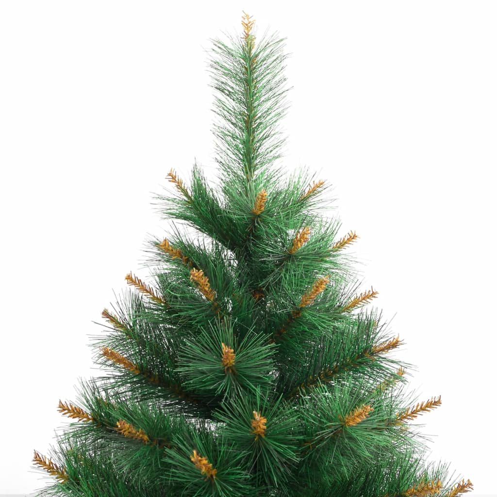 Artificial Hinged Christmas Tree Green and Yellow PVC and metal