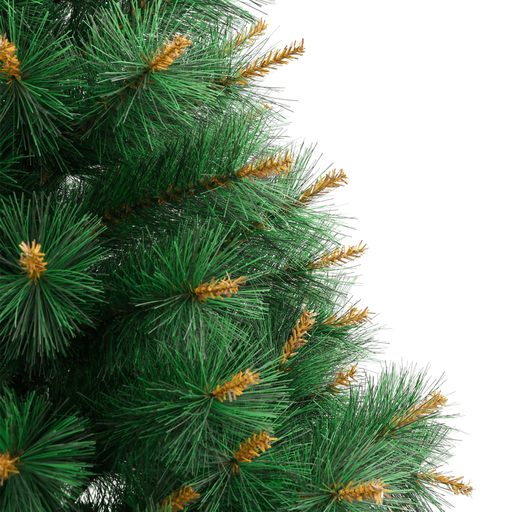 Artificial Hinged Christmas Tree Green and Yellow PVC and metal