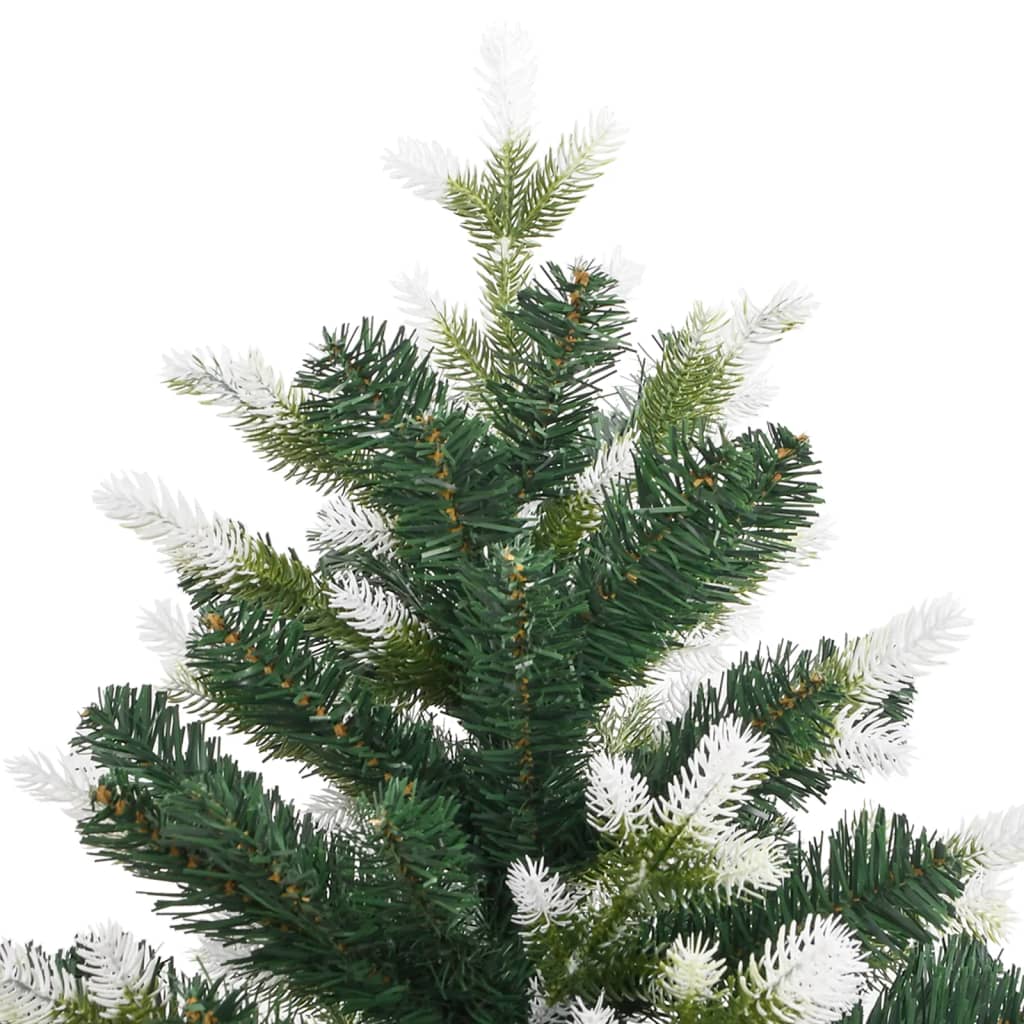 Artificial Hinged Christmas Tree Green and white PVC 4 ft