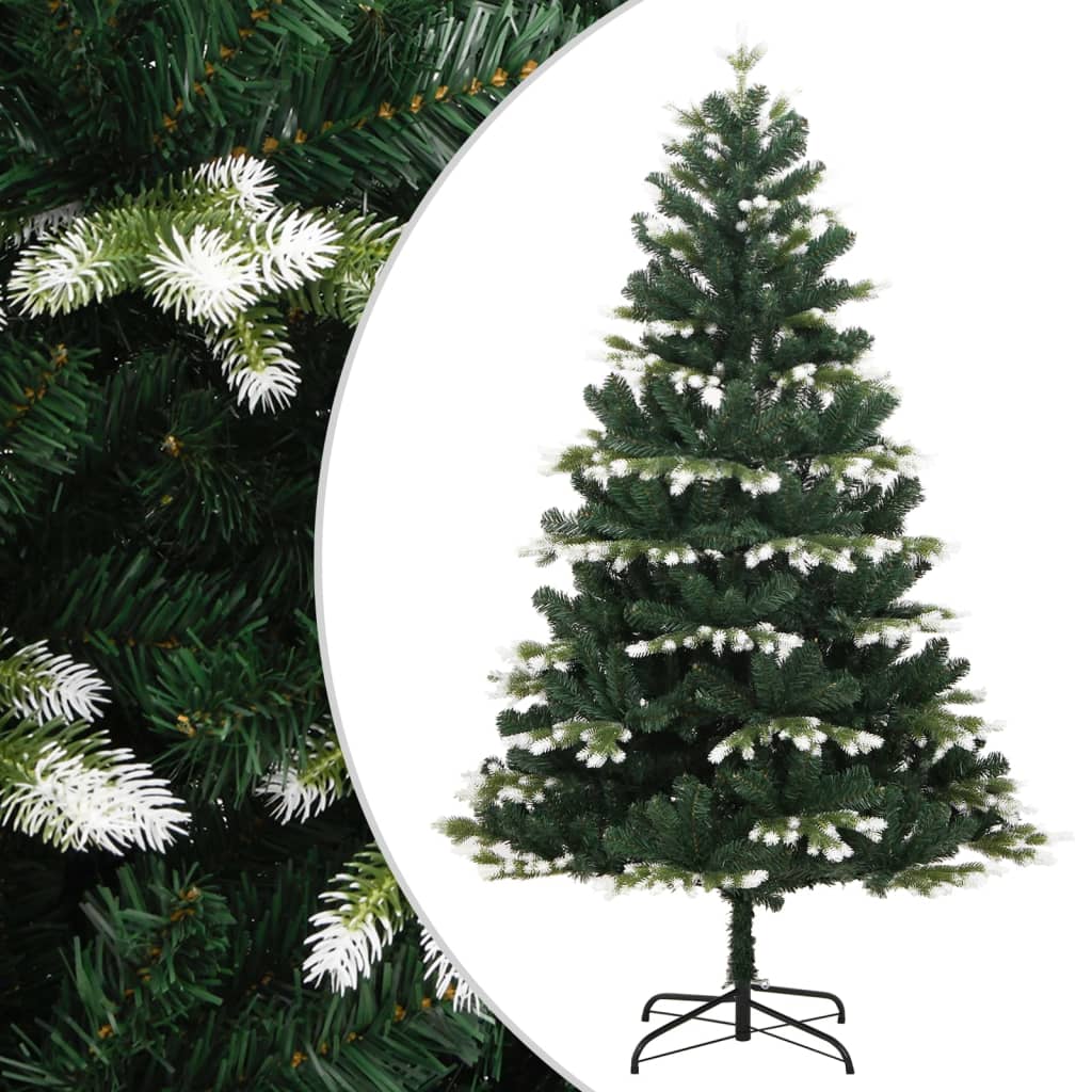 59 in Artificial Hinged Christmas Tree Green and white PVC, PE, metal