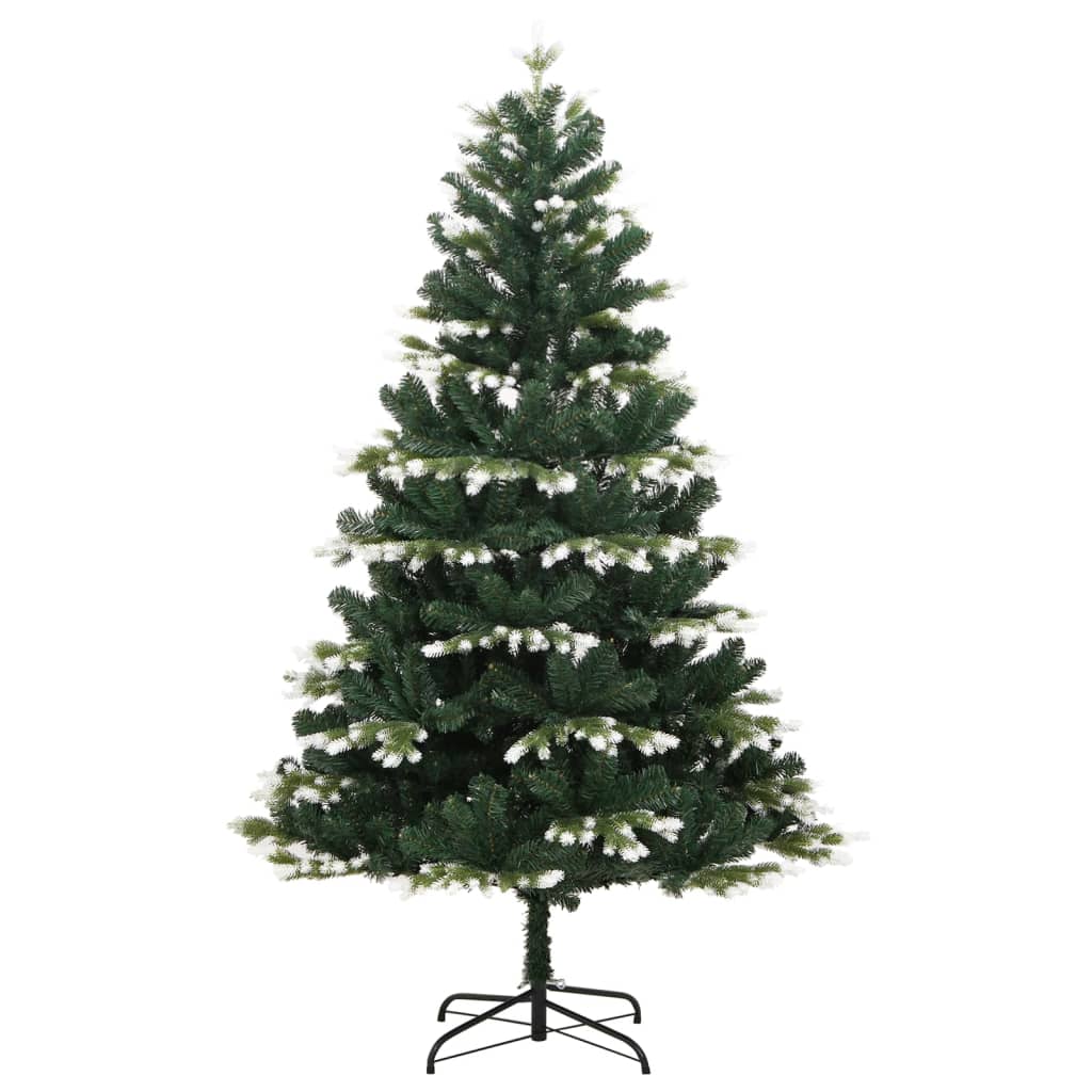 Artificial Hinged Christmas Tree Green and white PVC, PE, Metal