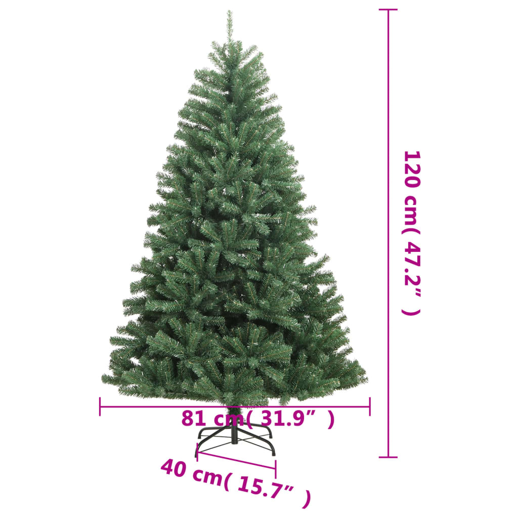 Artificial Hinged Christmas Tree Green PVC, metal 47.2 in