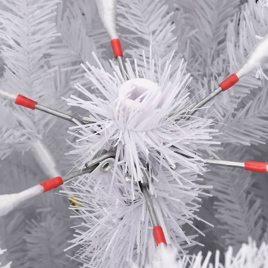 Artificial Hinged Christmas Tree White PVC 70.9 in