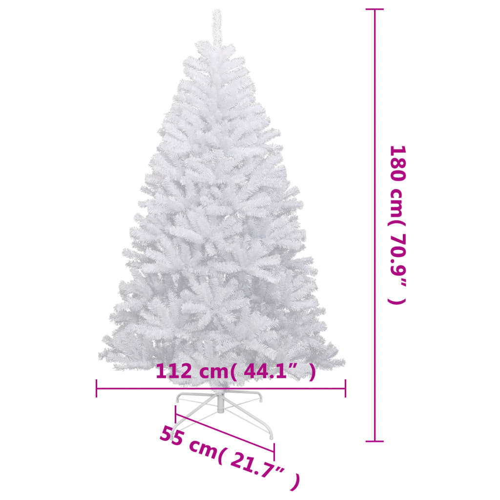 Artificial Hinged Christmas Tree White PVC 70.9 in