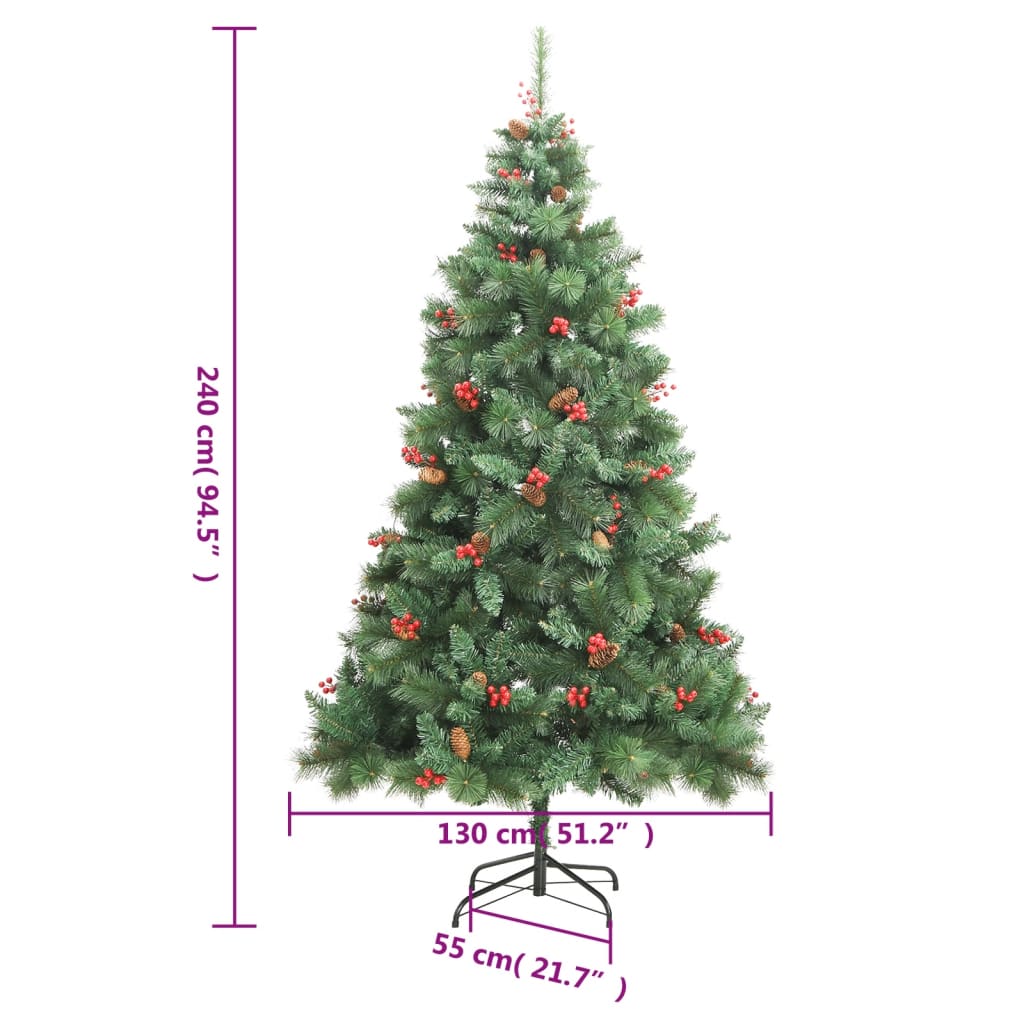 Artificial Hinged Christmas Tree Green PVC, Metal Large