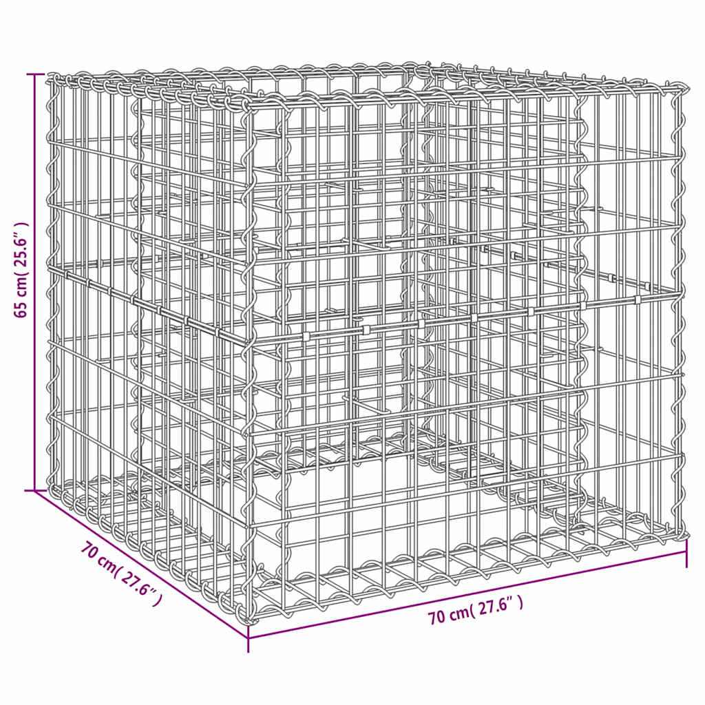Gabion Basket Silver Galvanized Iron Medium Durable