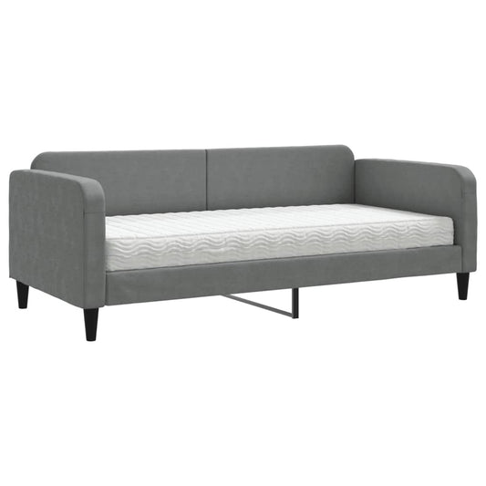 Daybed with Mattress Dark Grey 90x190 cm Fabric