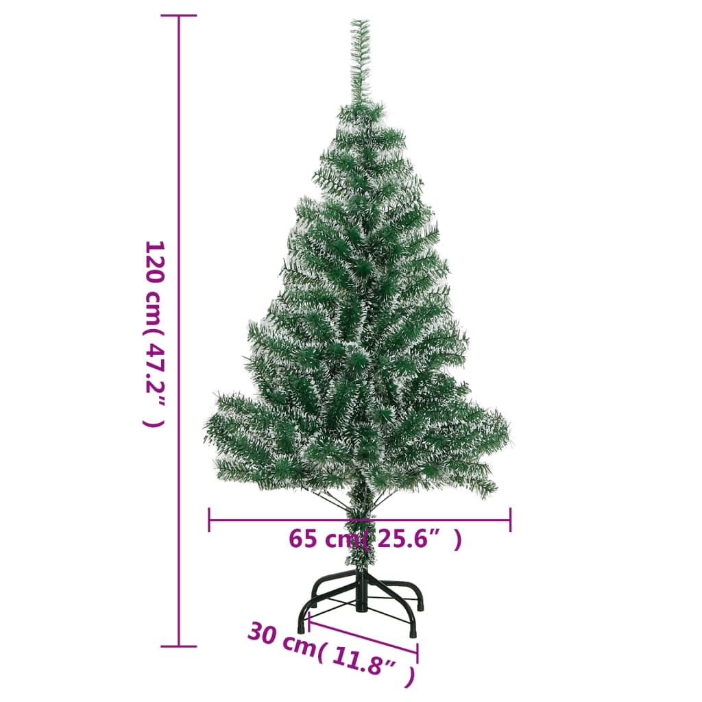 Artificial Christmas Tree Green and white PET, metal 47.2 in