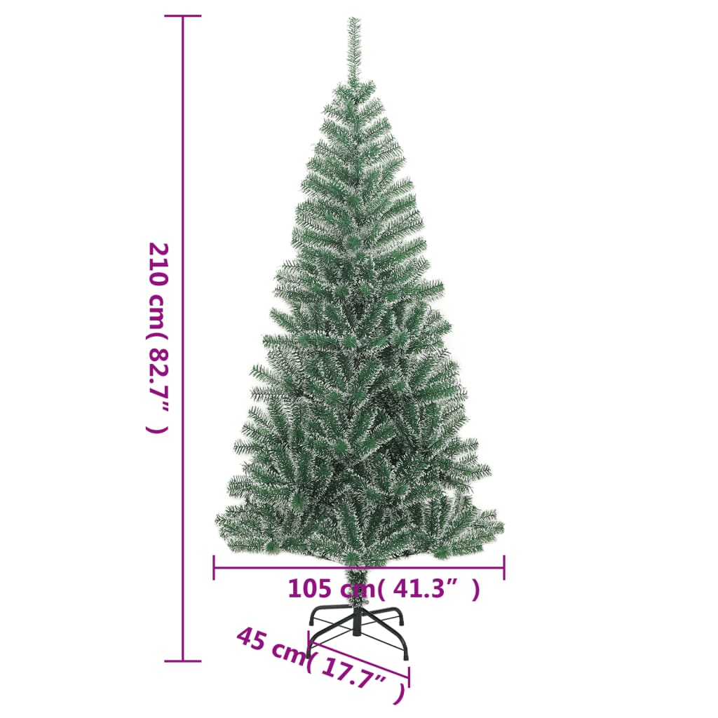 Artificial Christmas Tree Green and white PET, Metal 82.7 in