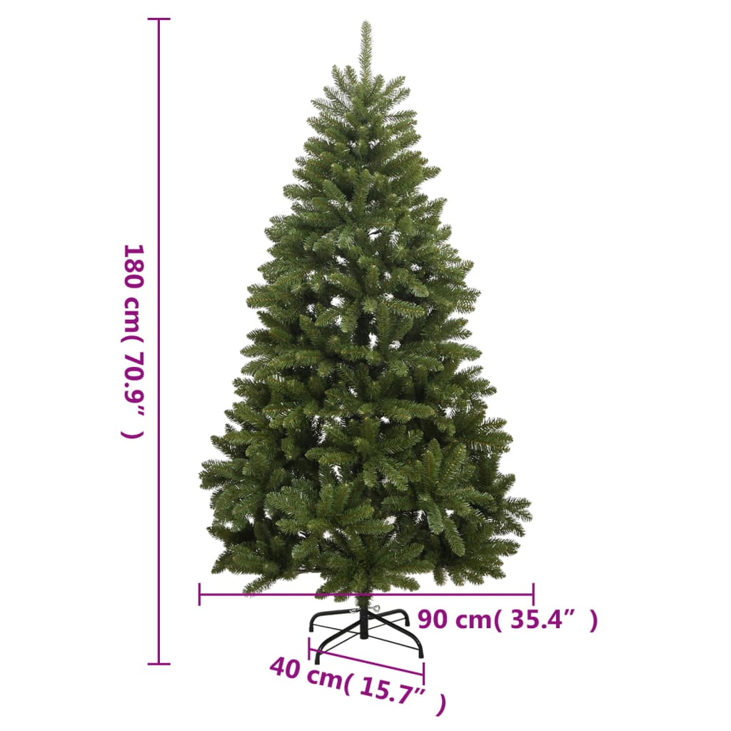 Artificial Hinged Christmas Tree | Green | PVC and metal | 180 cm height