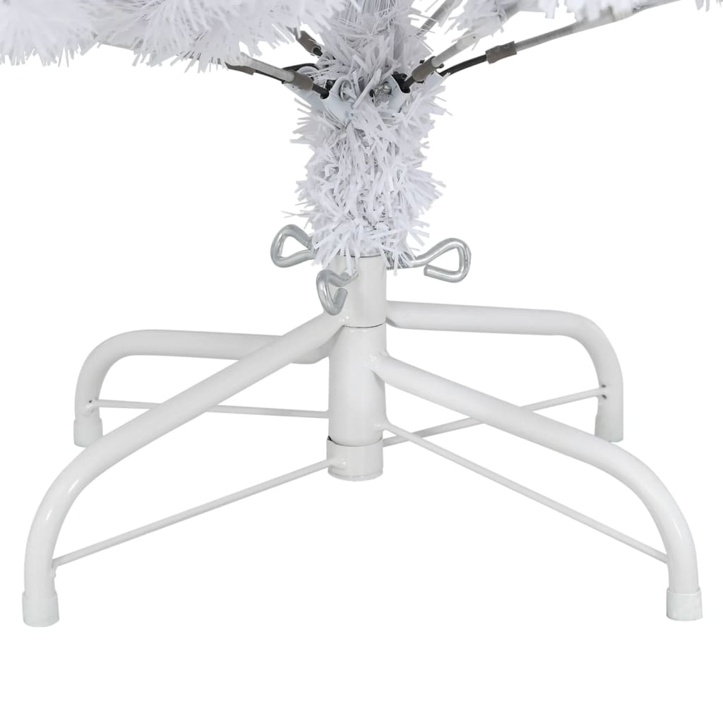 Artificial Hinged Christmas Tree White PVC and Metal Medium