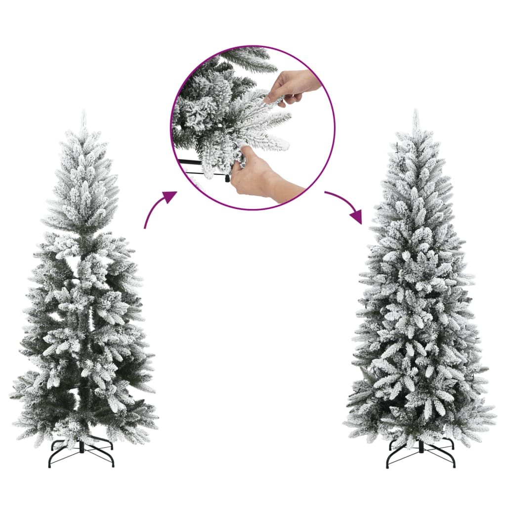 Artificial Hinged Christmas Tree White PVC, metal Medium