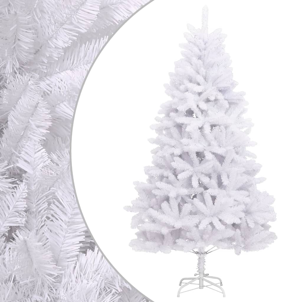 Artificial Hinged Christmas Tree White PVC, Metal Large