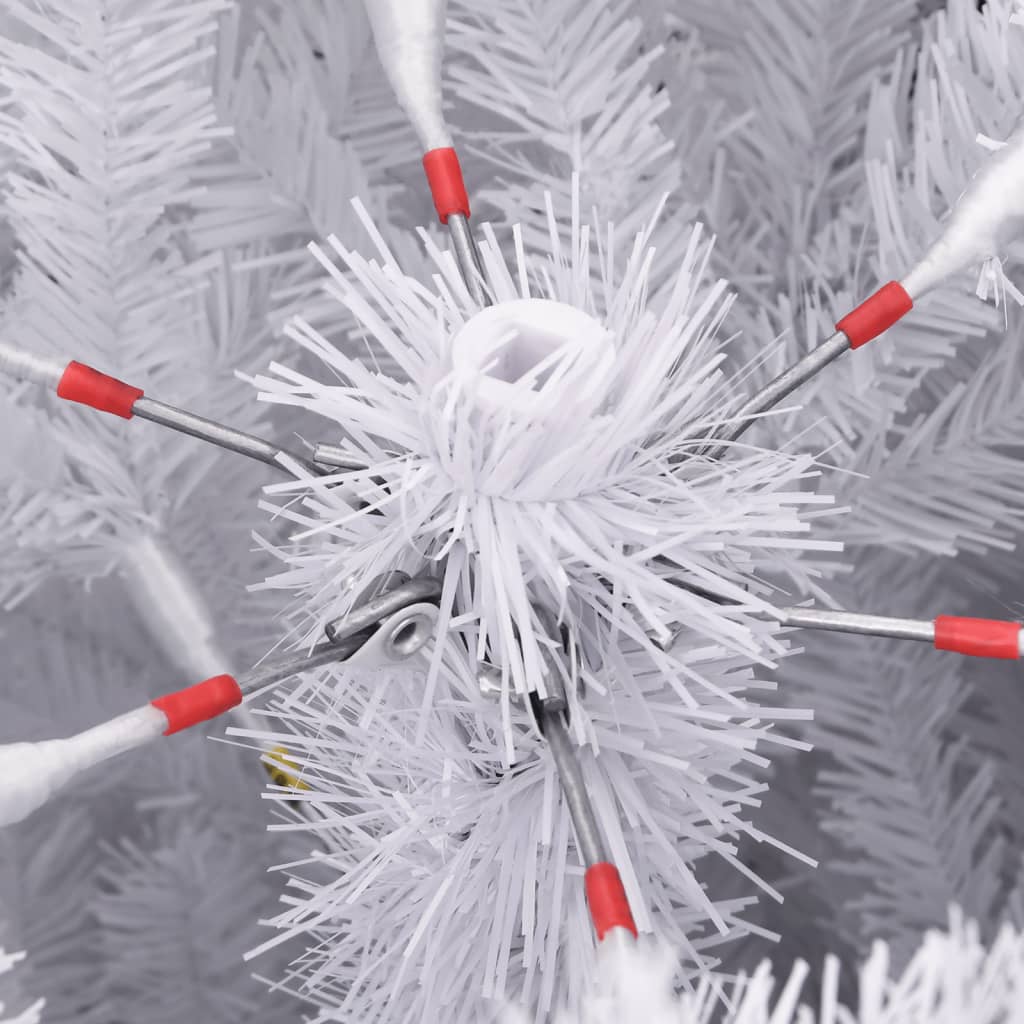 Artificial Hinged Christmas Tree White PVC, Metal Large