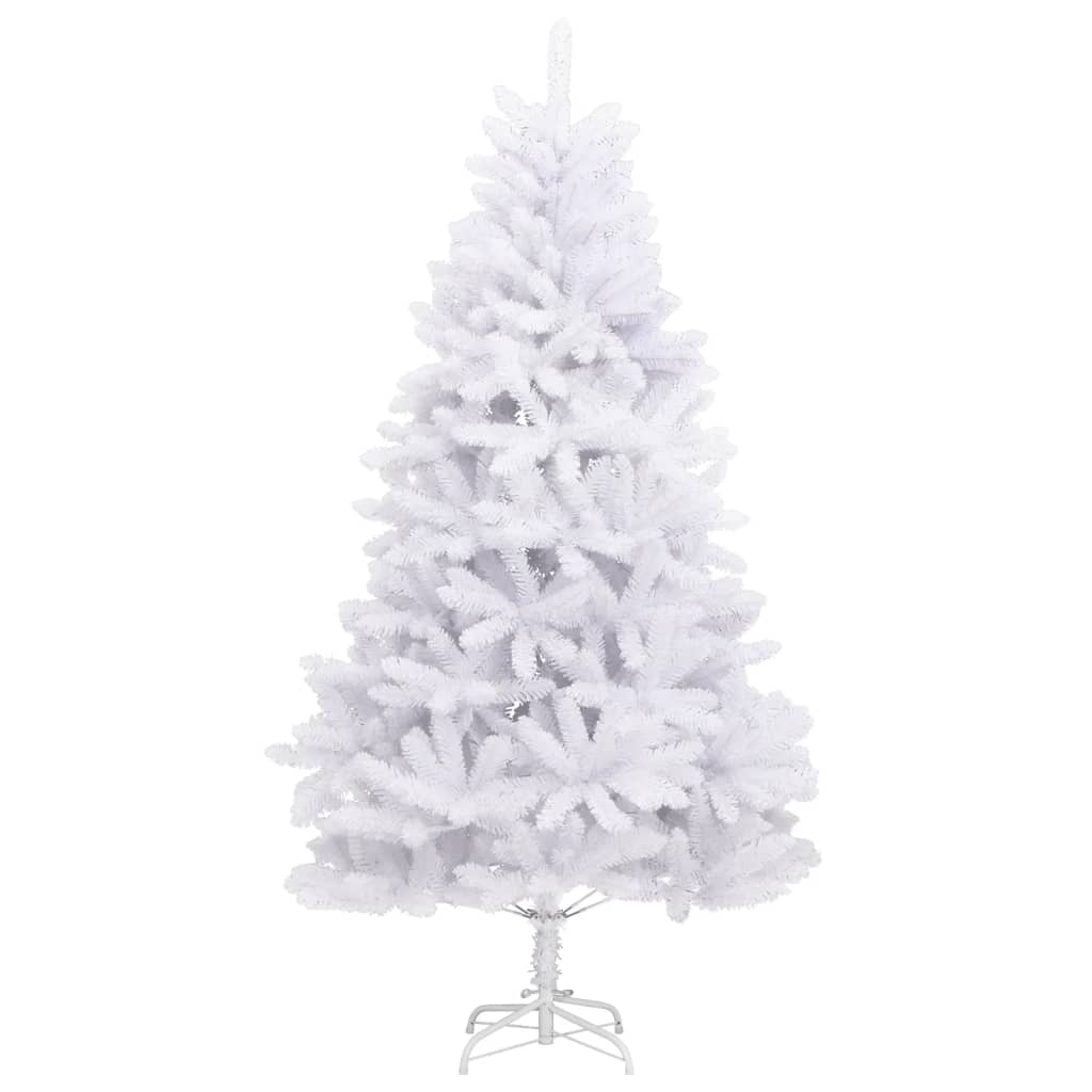 Artificial Hinged Christmas Tree White PVC, metal Tall Foldable