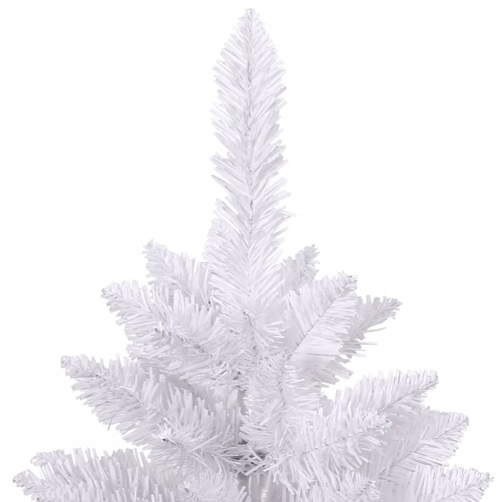 Artificial Hinged Christmas Tree White PVC, metal Tall Foldable