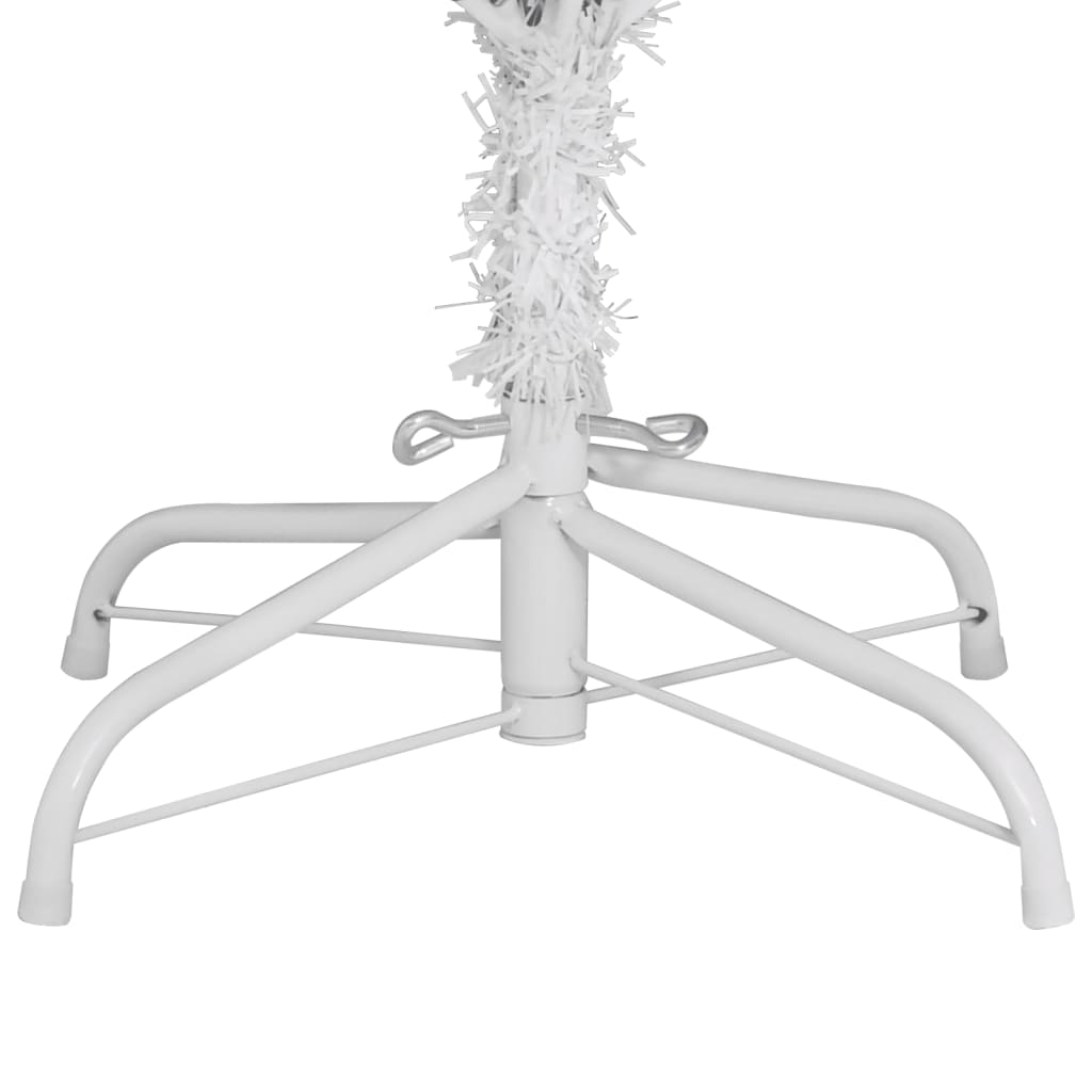 Artificial Hinged Christmas Tree White PVC, metal Tall Foldable