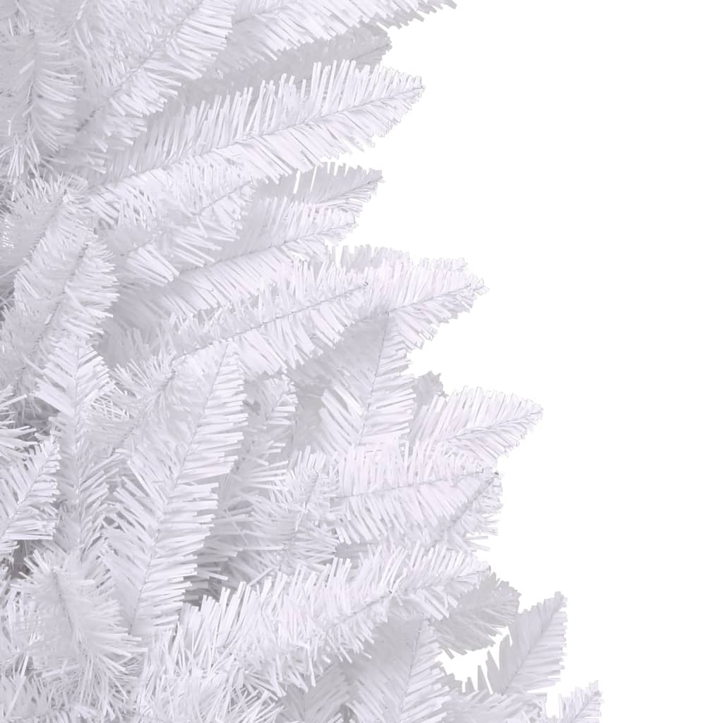 Artificial Hinged Christmas Tree White PVC, metal Tall Foldable