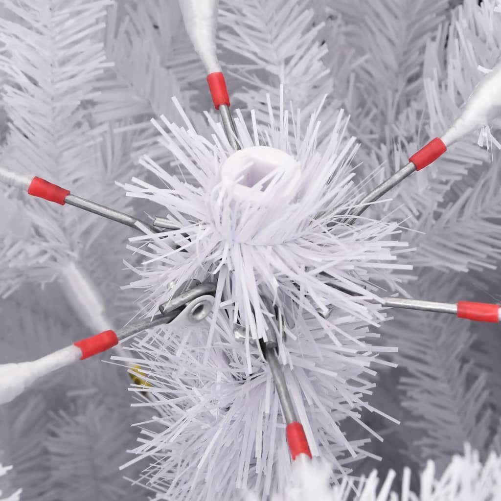 Artificial Hinged Christmas Tree White PVC, metal Tall Foldable