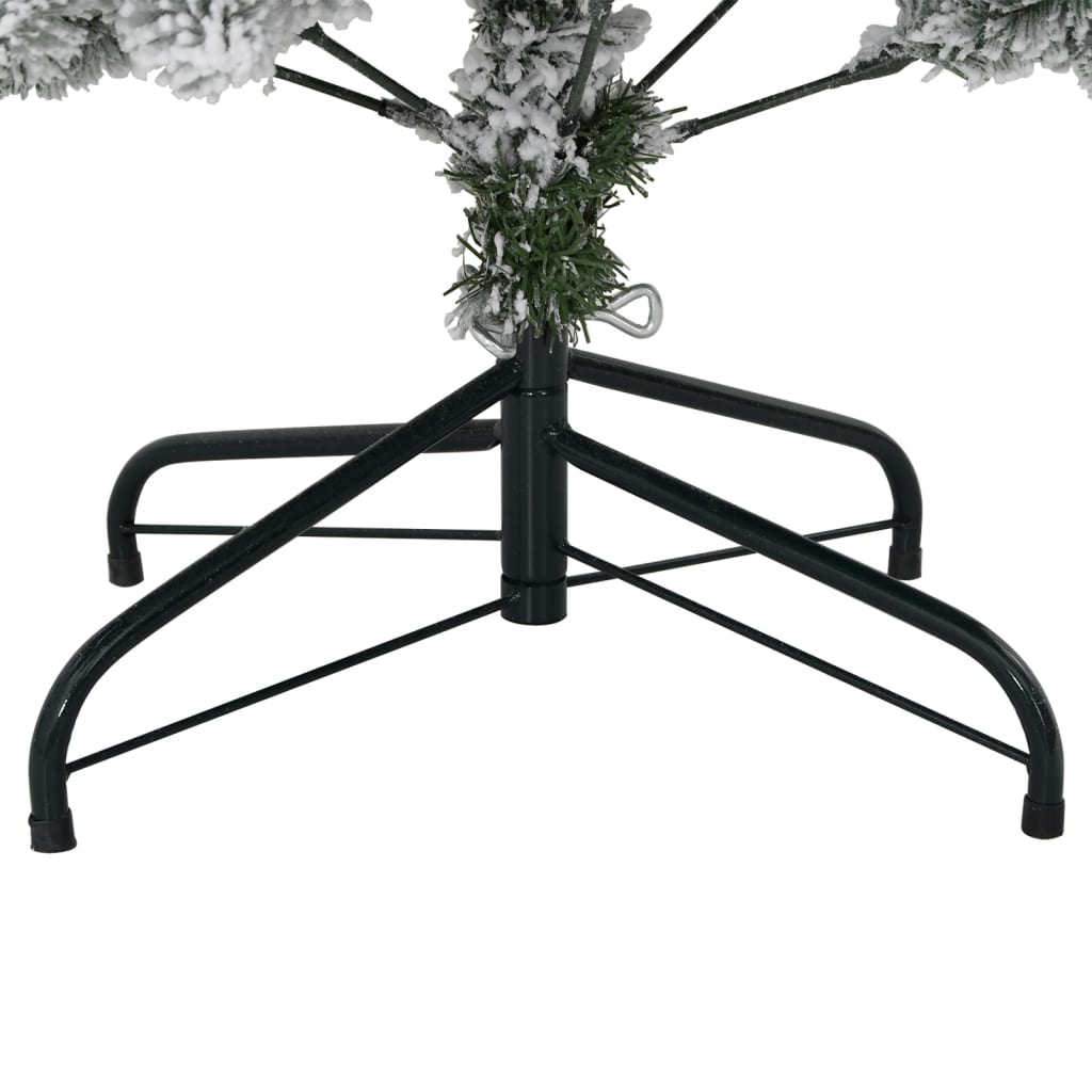 Artificial Hinged Christmas Tree Green and white PVC, metal