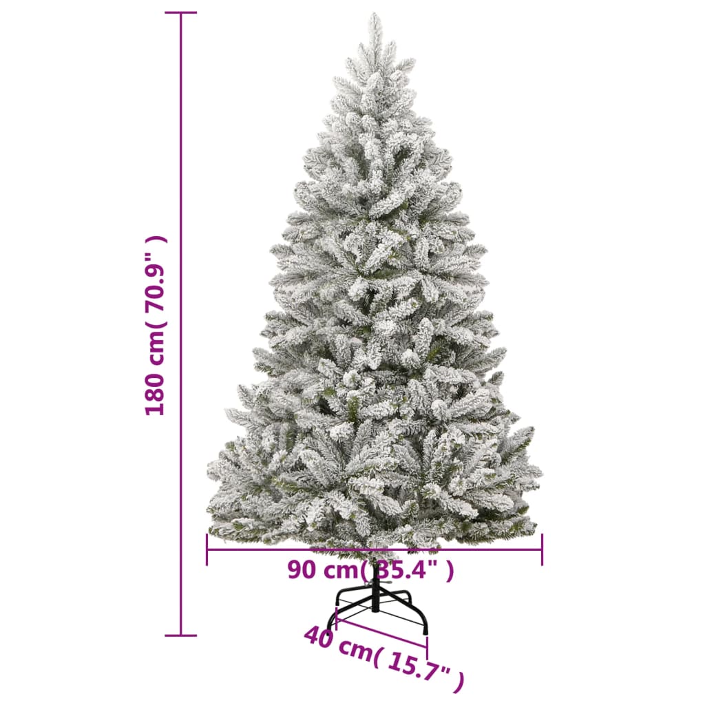 Artificial Hinged Christmas Tree | Green and white | PVC, metal | Large