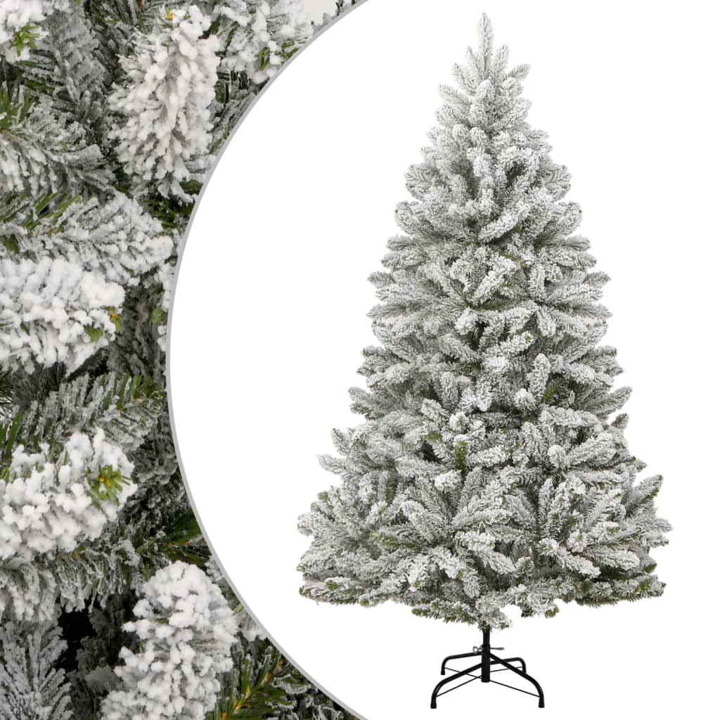 Artificial Hinged Christmas Tree Green and white PVC and metal