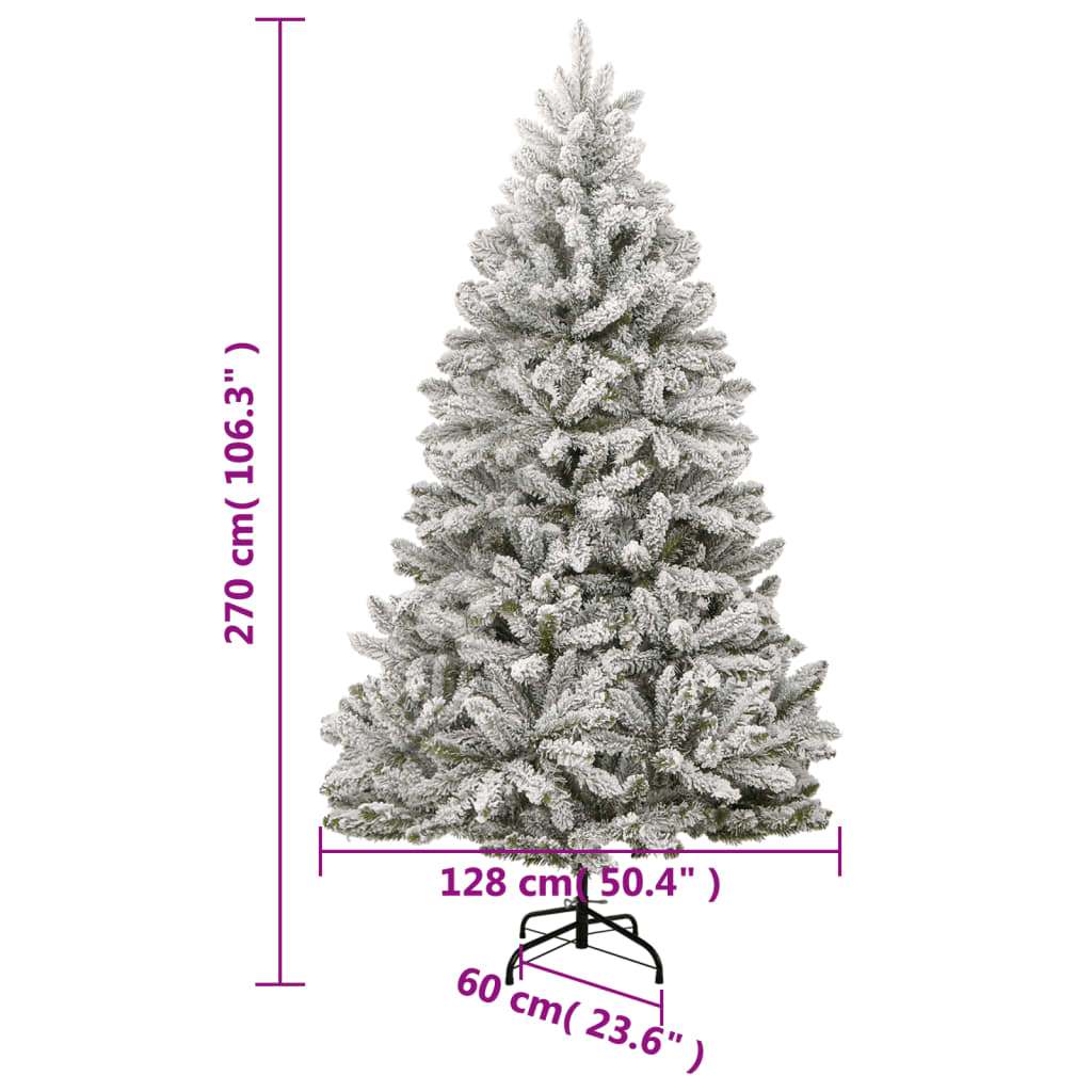 Artificial Hinged Christmas Tree | Green and white | PVC and metal