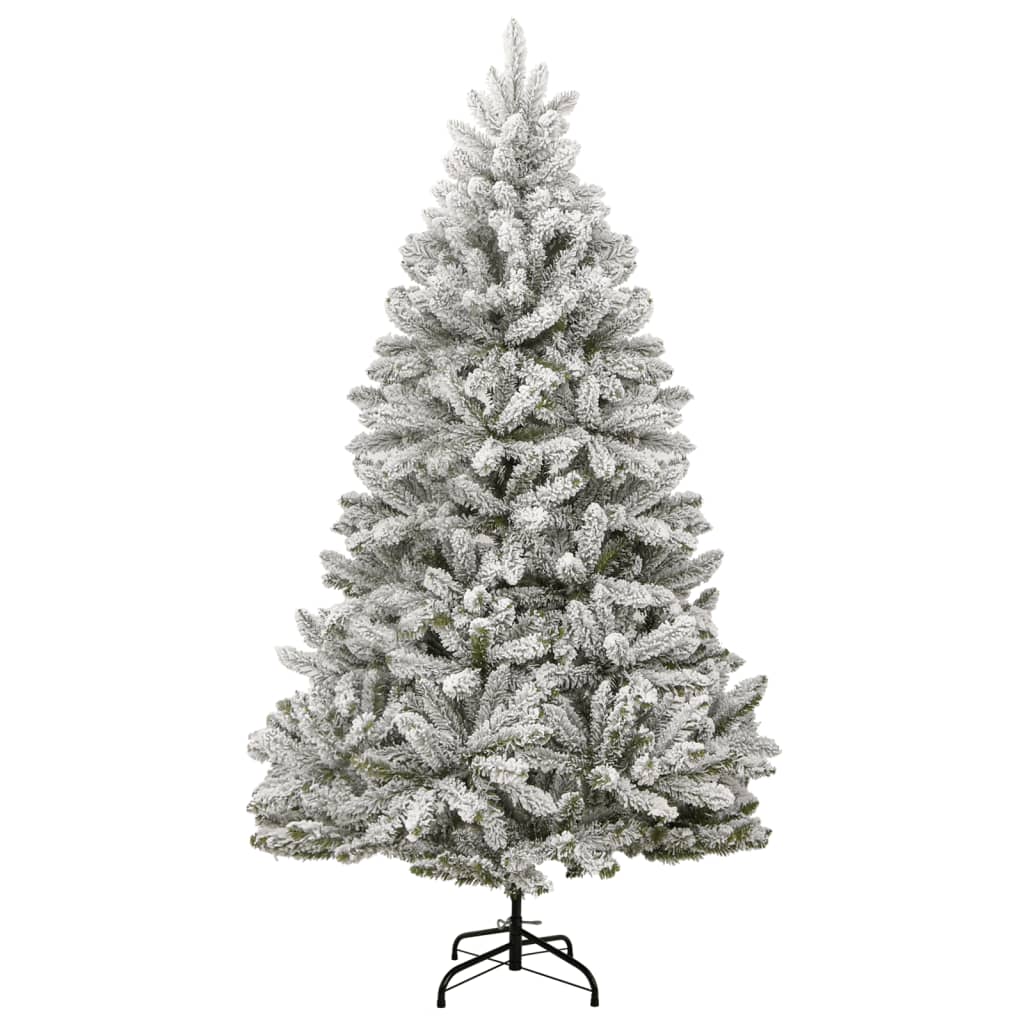 Artificial Hinged Christmas Tree Green and white PVC and metal