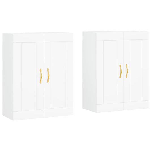 Wall Mounted Cabinets 2 pcs White Engineered Wood