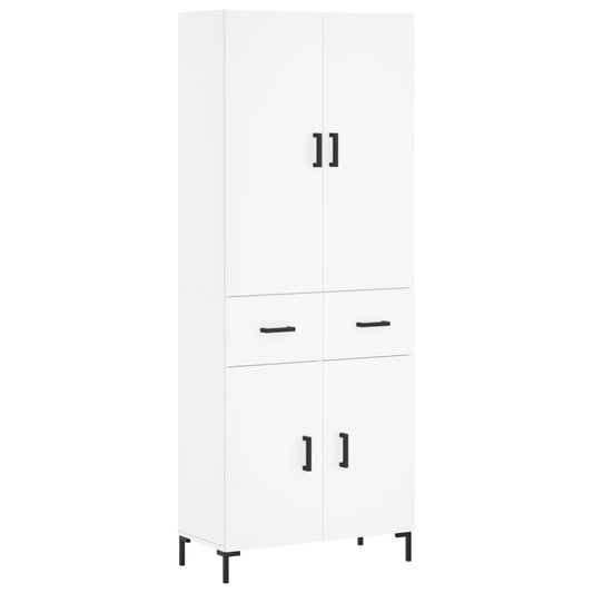 Highboard White 69.5x34x180 cm Engineered Wood