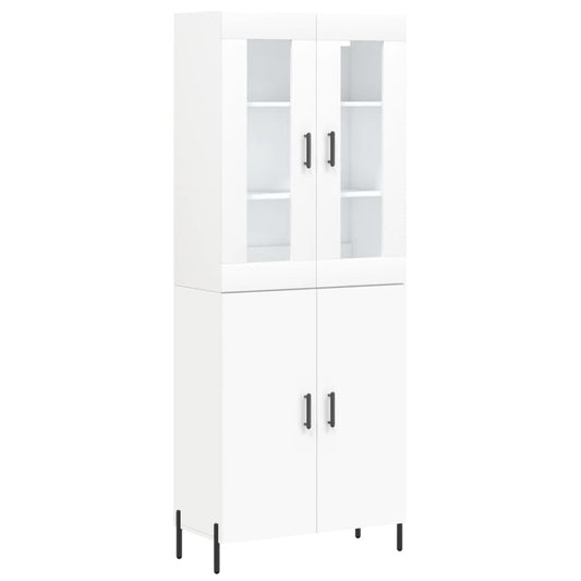 Highboard White 69.5x34x180 cm Engineered Wood