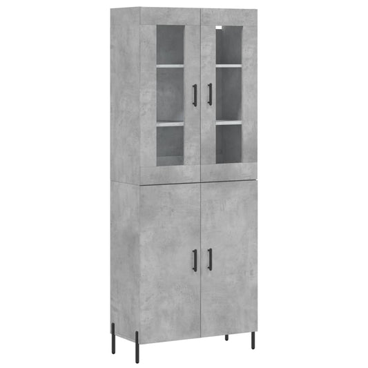 Highboard Concrete Grey 69.5x34x180 cm Engineered Wood