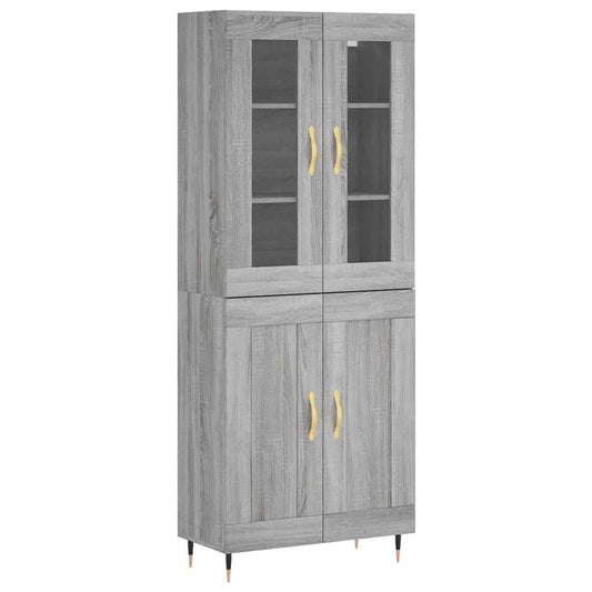 Highboard Grey Sonoma 69,5x34x180 cm Engineered Wood