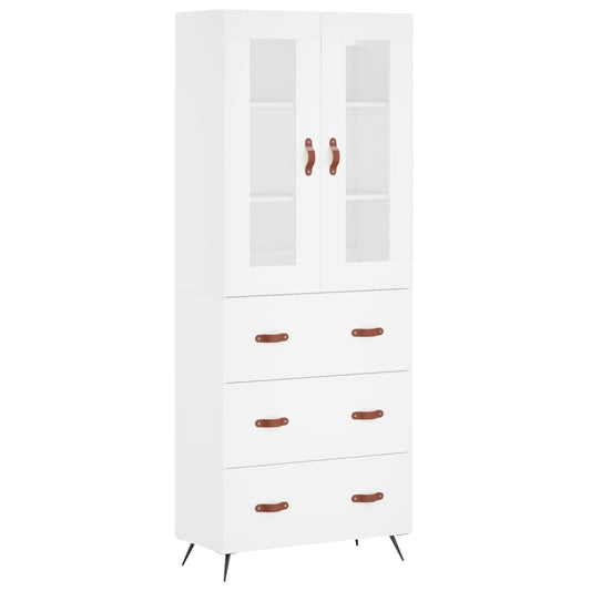 Highboard White 69,5x34x180 cm Engineered Wood