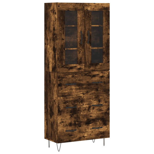 Highboard Smoked Oak 69,5x34x180 cm Engineered Wood