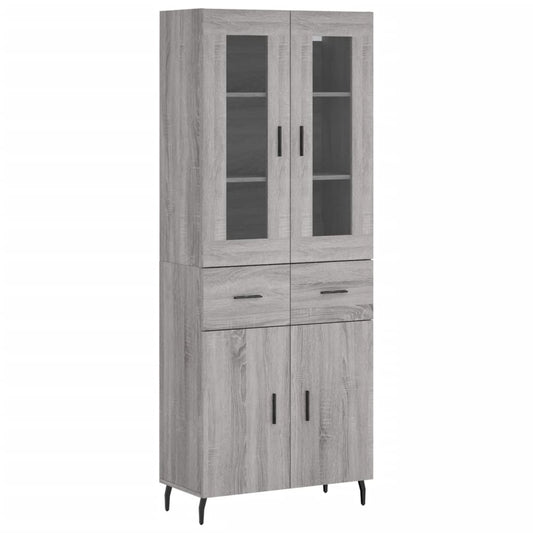 Highboard Grey Sonoma 69.5x34x180 cm Engineered Wood