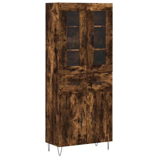 Highboard Smoked Oak 69,5x34x180 cm Engineered Wood