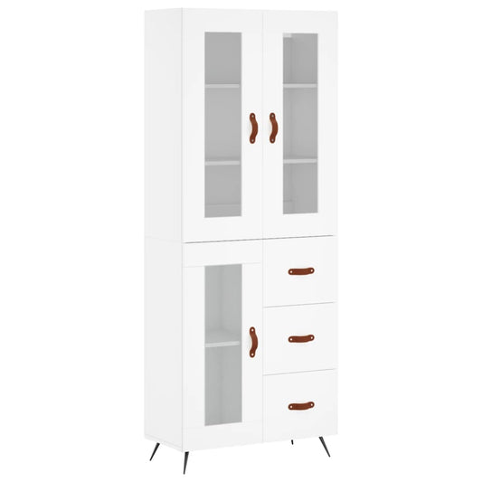 Highboard White 69,5x34x180 cm Engineered Wood