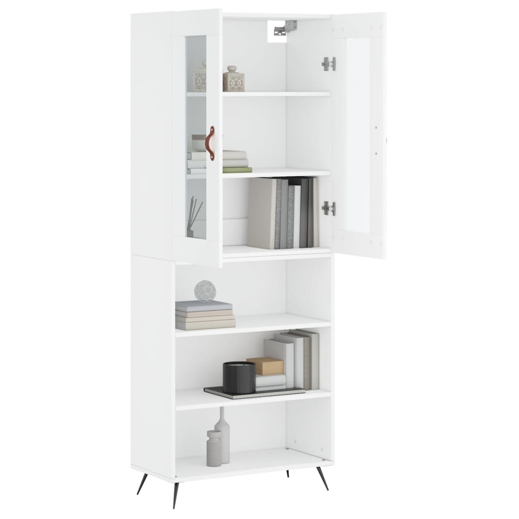 Highboard White 69,5x34x180 cm Engineered Wood